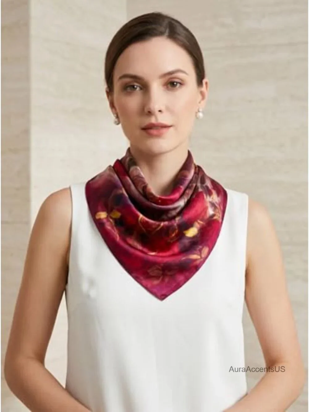 100% Mulberry Silk Lightweight Square Neck Scarf Headscarf Neckerchief